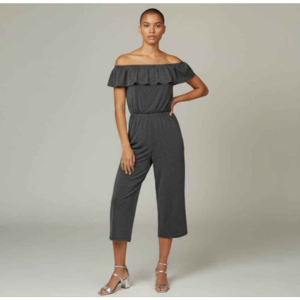 🌹NWT Boho Love and Let Love Sliver Sparkeling Romper sz M 10/12